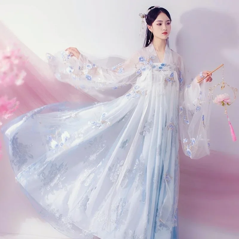 2023 Traditional Chinese Dress for Women Phoenix Party Embroidery Cosplay Fairy Hanfu Cheongsam Dance Year Costumes for Girl