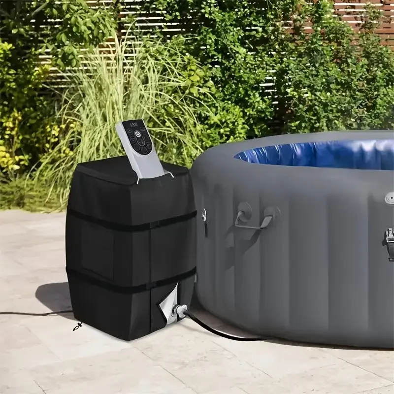 Cubierta para bañera de hidromasaje, cubierta de SPA resistente a prueba de viento con bolsa de almacenamiento, cubierta para muebles de Patio, Protector de cubierta para bañera de hidromasaje de 43cm x 38cm x 54cm