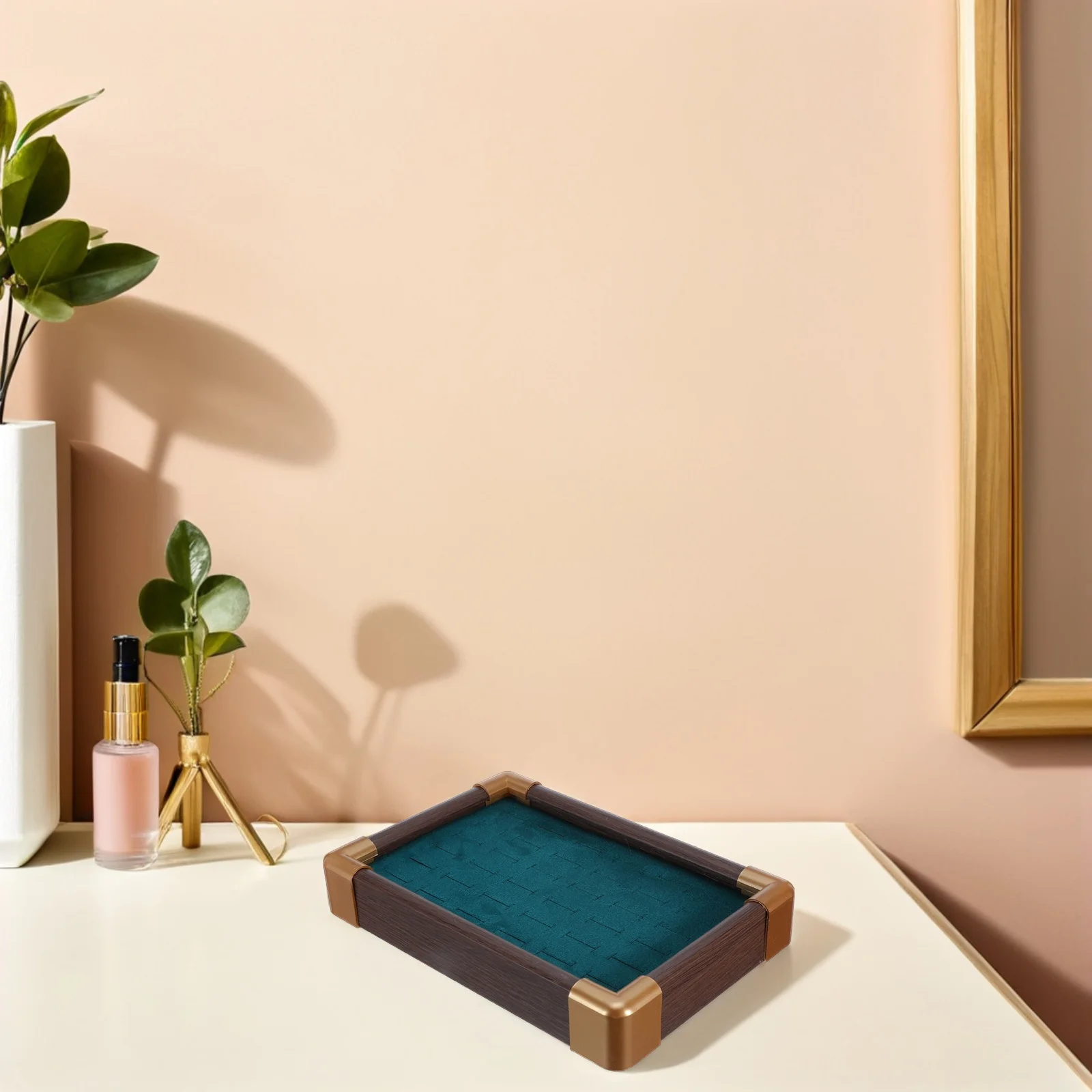 

36 Slots Solid Wood Jewelry Display Tray Ring Earring Holder Countertop Showcase Stand For Retail Home Travel Organizer