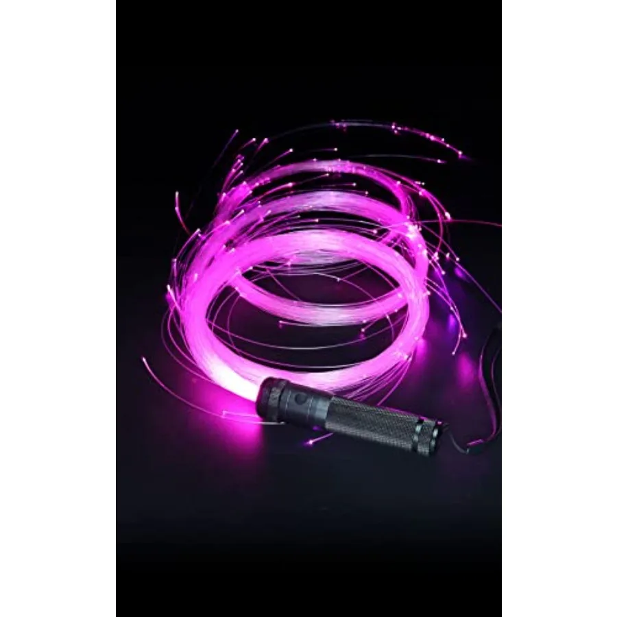 

【New model】6ft LED Fiber Optic Whip Dance Space Whip with 12 Colors 36 Color Modes 360° Swivel Pixel Rave Whip Rave Lights for