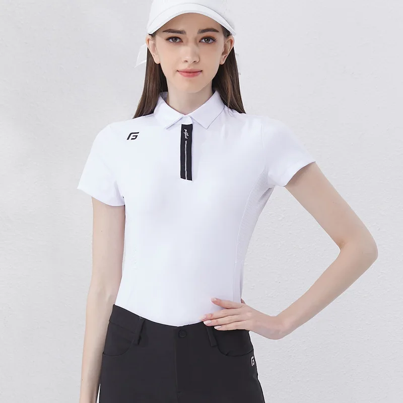 2024 Golf Women's High Quality Summer Short Sleeve Breathable Fashion Casual Tops Golf Tennis Badminton Polo Shirt Stretch tops