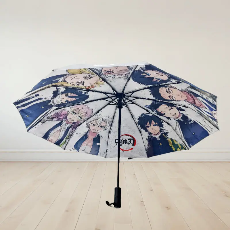 Demon Slayer simpatico cartone animato a tema anime moda studente creativo pieghevole protezione UV e ombrellone a doppio scopo regalo