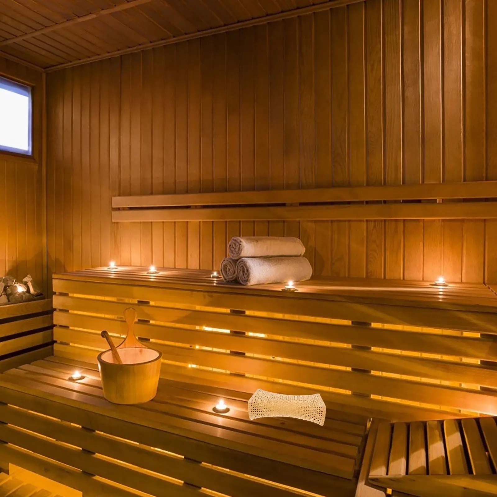 

Подушка для шеи из искусственного ротанга, дышащая, для сауны, дома, спа, спортзала, летняя охлаждающая подушка для отдыха, 1 шт.