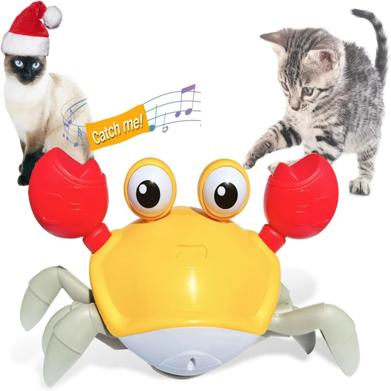 

Exciting Music and Light Interactive Crawling Cat Toy - Fun Obstacle Avoidance Toy for Cats - Engaging Way to Keep Your Cat Acti