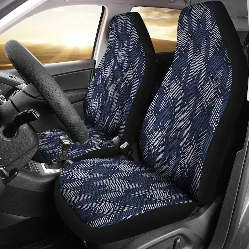 

Blue Abstract Art Car Seat Covers Pair 2 Front Seat Covers Car Seat Protector Car Accessories