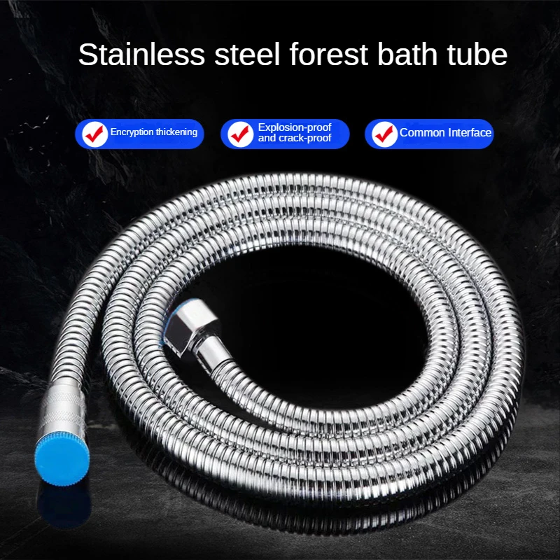 Water Heater Water Pipe Fittings Bathroom Shower Hose Rain Shower Nozzle Connection Pipe Stainless Steel Universal Plumbing