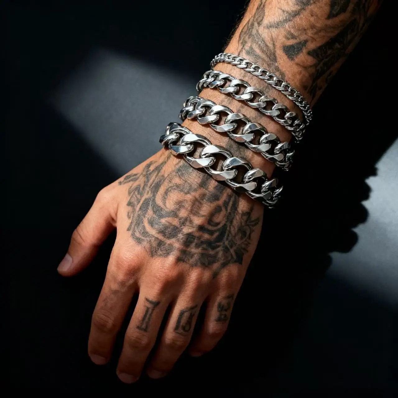 HNSP Stainless Steel Cuban Link Chain Gold Color Bracelet For Men Adjustable Size Trend Jewelry Hand Chains 3/5/7/9/13/15MM Wide