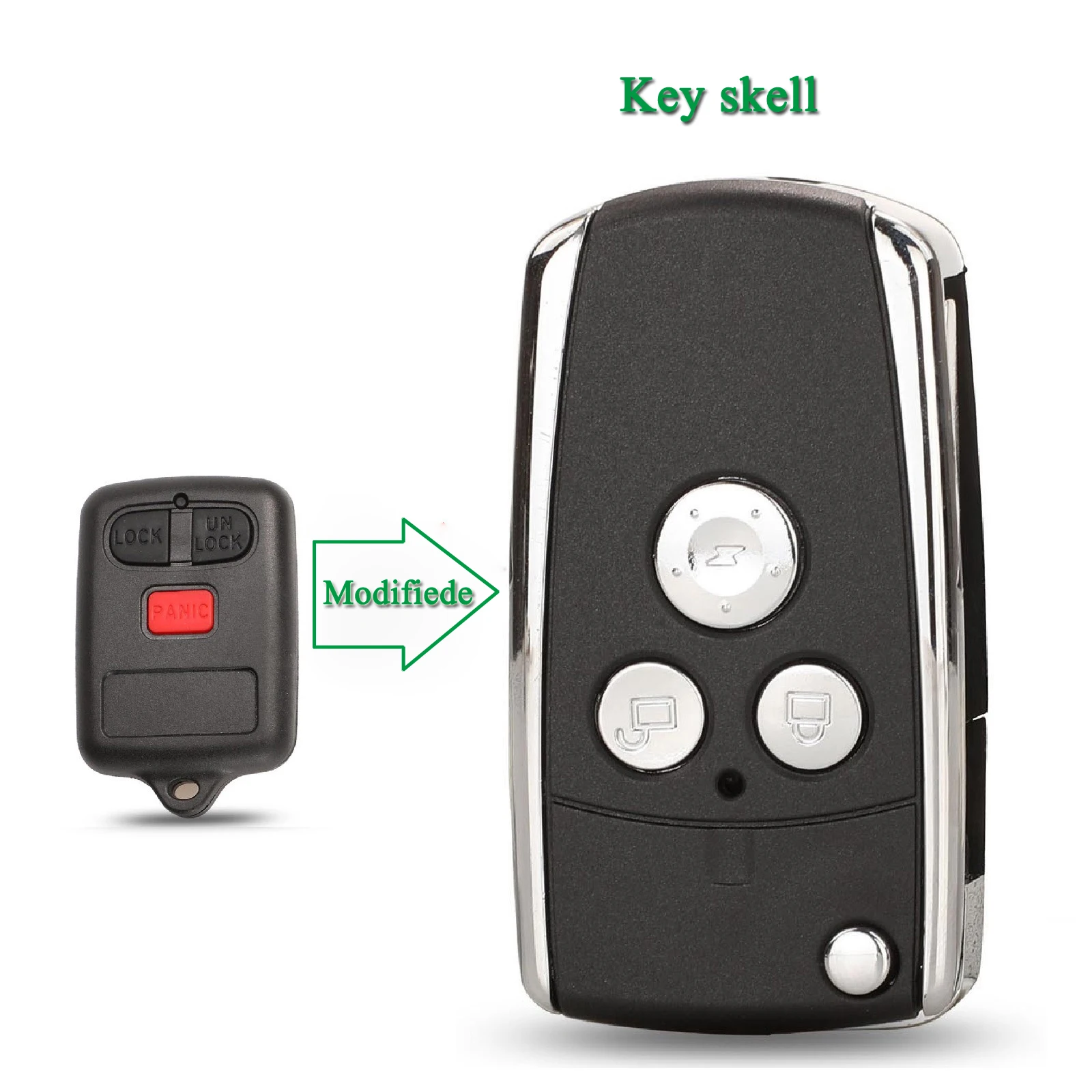 

jingyuqin 3 Buttons Modified Folding Flip Remote Control Car Key Shell Fob For BYD F3 F3R With Uncut Blade Replavement