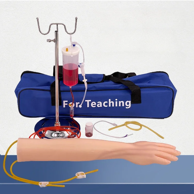 IV Übungsarm-Set für Venenpunktion zum Üben, Phlebotomie-Arm mit Infusionsständer. Üben Sie einen