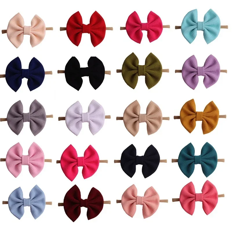 

20 Pcs Children Girls Kids Elastic Bow Knot Headband Newborn Babies Toddlers Soft Hair Band Accessories Cosplay Halloween