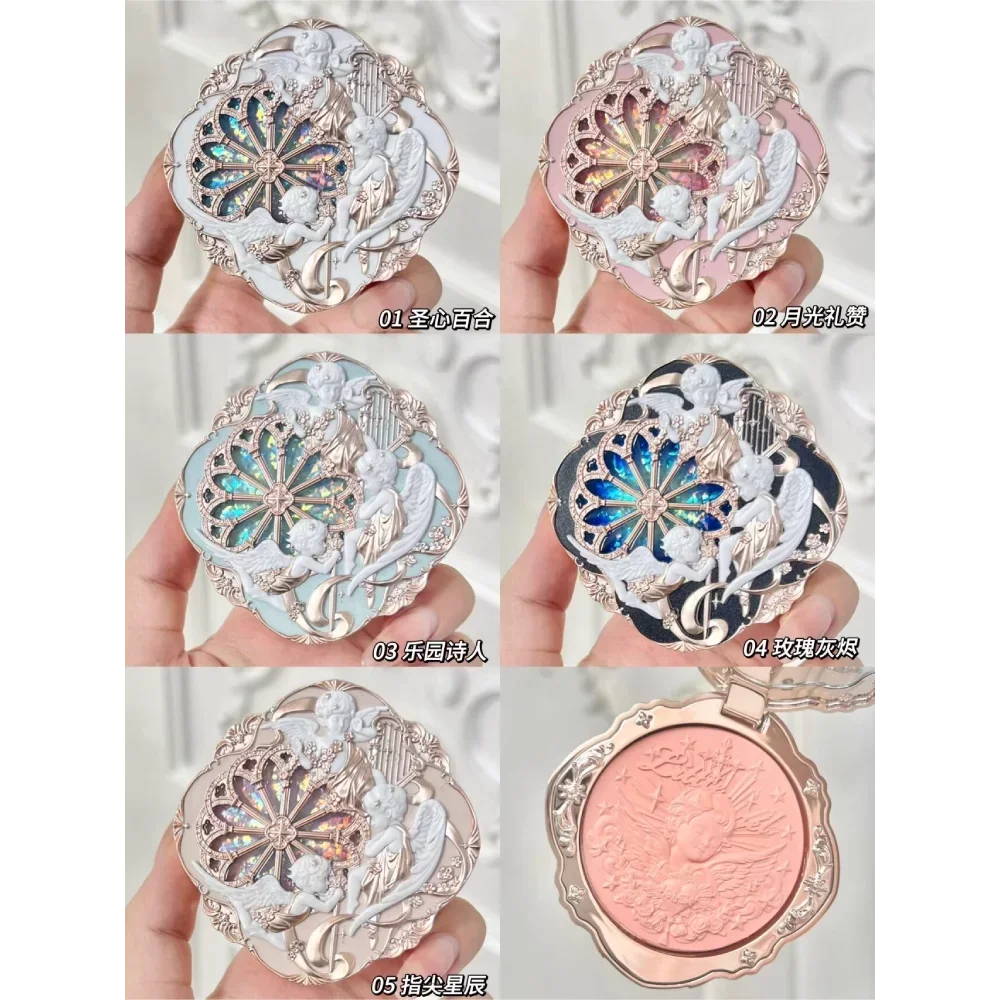 Flower Knows Little Angel Series Blush Cream 6g Naturalny Róż do Policzków z Wytłoczeniami Długotrwały Wodoodporny Róż Koreańskie Kosmetyki do Makijażu