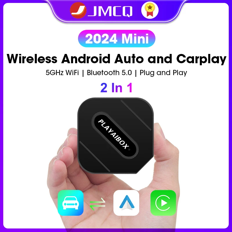 

JMCQ 2 в 1 беспроводной адаптер CarPlay для автомобиля Android, 2-канальный адаптер для работы для Toyota Mazda Nissan Chevrolet Suzuki Subaru