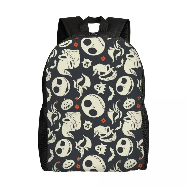 Mochila de viaje personalizada Jack Skellington para mujer, bolsa para portátil escolar, The Nightmare Before Christmas, bolsas de día para estudiantes universitarios