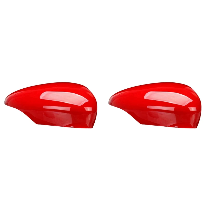 2X Right Wing Door Rearview Mirror Cover Side Mirror Cap Shell For Ford Fiesta MK7 2008-2017 Red