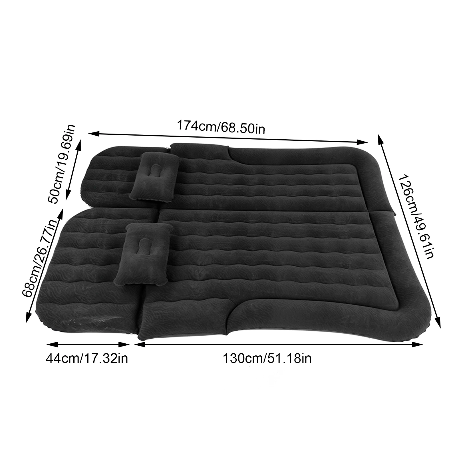 2‑In‑1 SUV Inflatable Mat Car Mattress Multifunction Soft Sleeping Rest Cushion Inflatable Travel Mattress for Traveling Car - Image 5