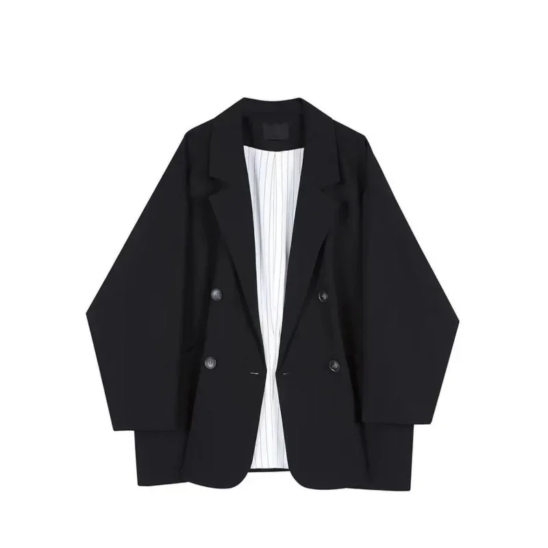 Women Long Sleeve Blazer Black Coats Woman's Clothing Trend Suits Oversized Loose-fitting Office Lady Elegant Solid Casual