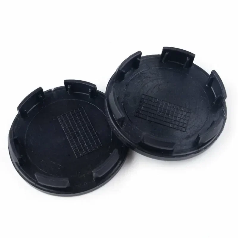 Car Wheel Center Hub Hat Decorative Cover (Set Of 4) Black 58mm Top Diameter 53mm Clips Diameter ABS Construction