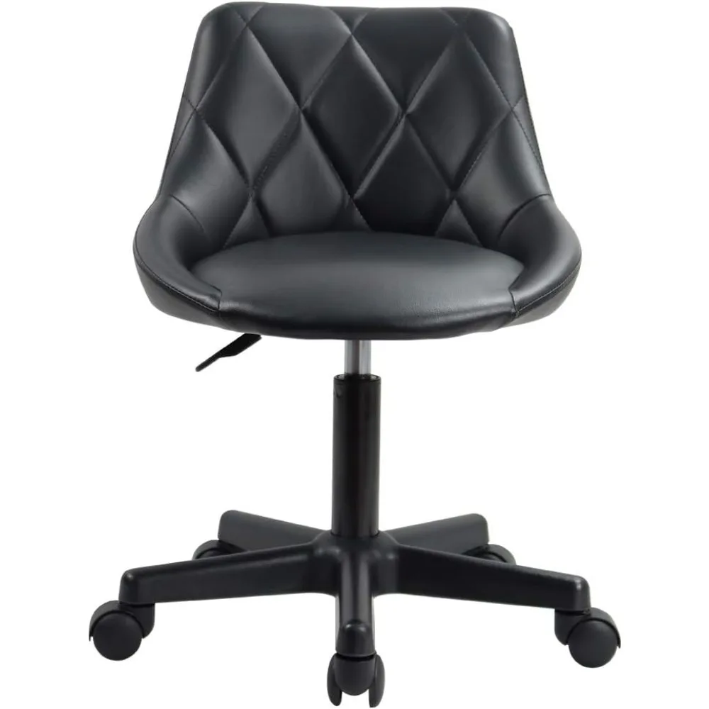 

Height-adjustable swivel modern office chair, computer chair, home dressing chair with wheels (black)