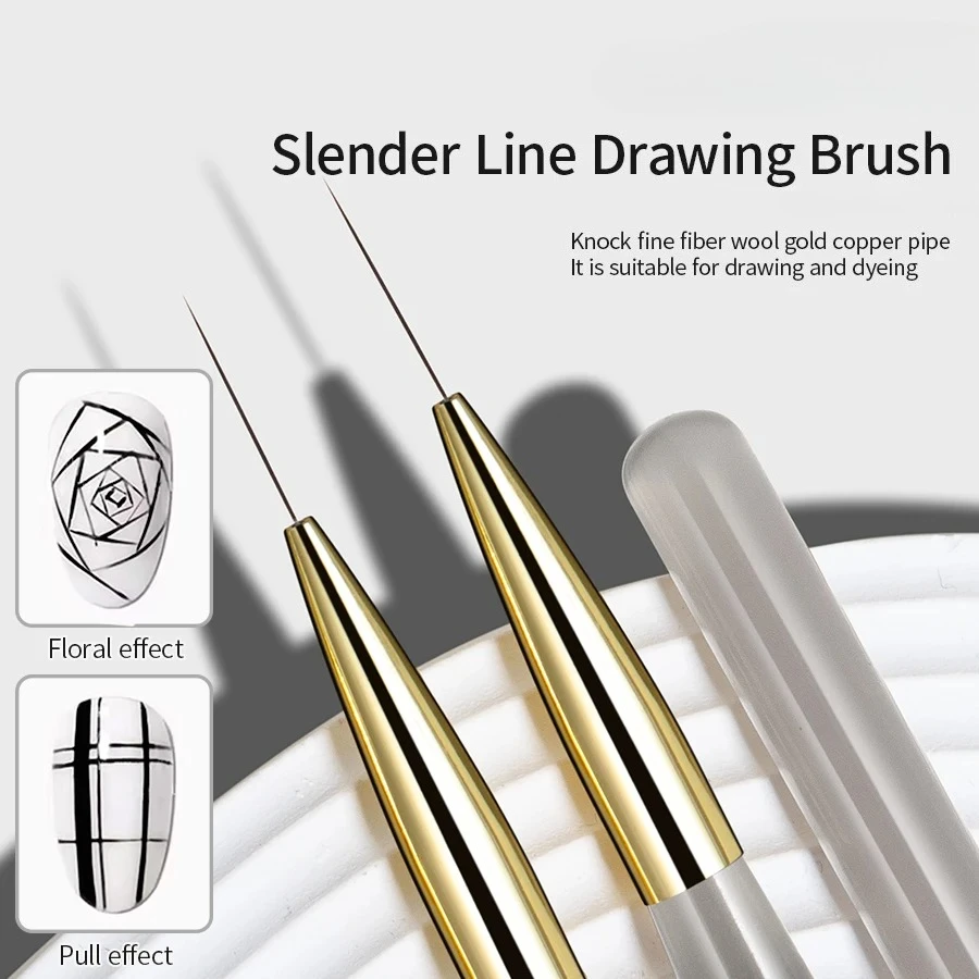 1 Stück/2 Stück Nail Art Liner Pinsel, French Stripe Nagellinien-Malstift, Schmaler Langlinien-Zeichenpinsel, UV-Gel DIY Maniküre-Werkzeug