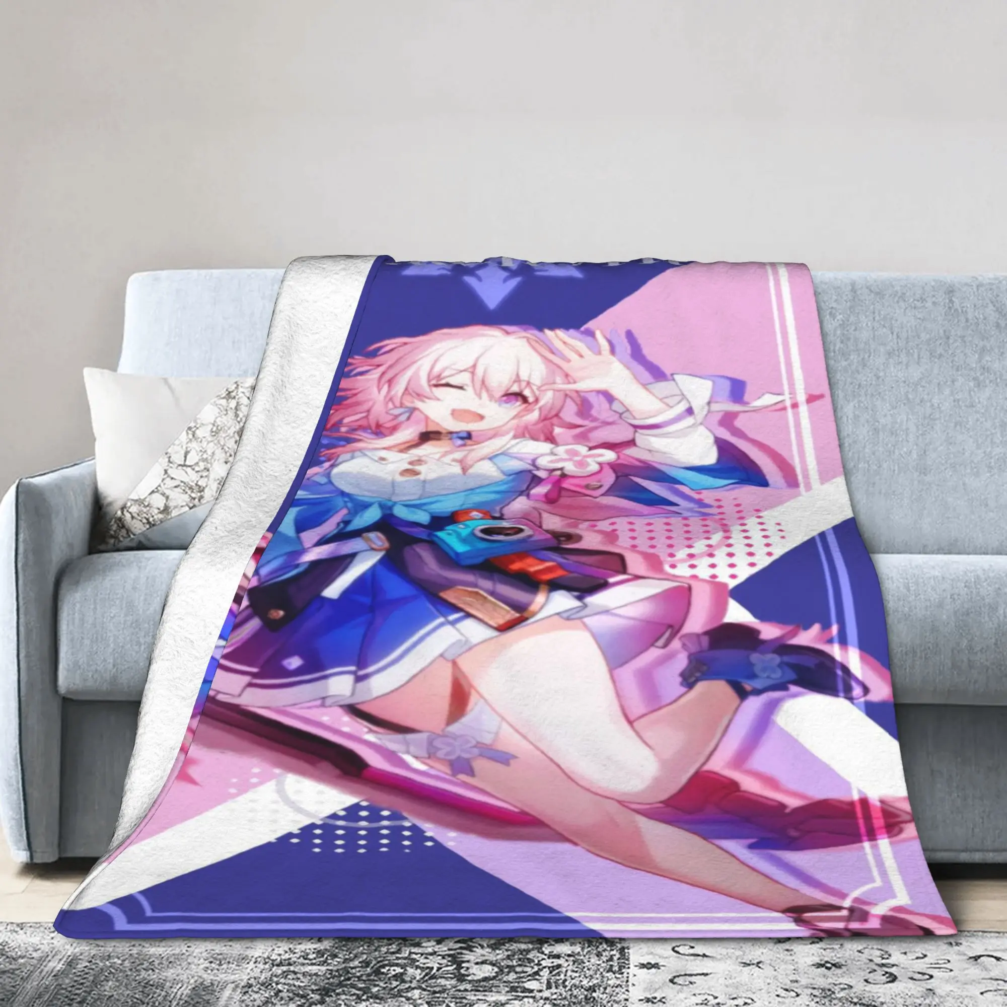 Honkai Star Rail Blanket Flannel  Comfortable Lightweight Thin Throw Blanket for Sofa Plush Thin Quilt