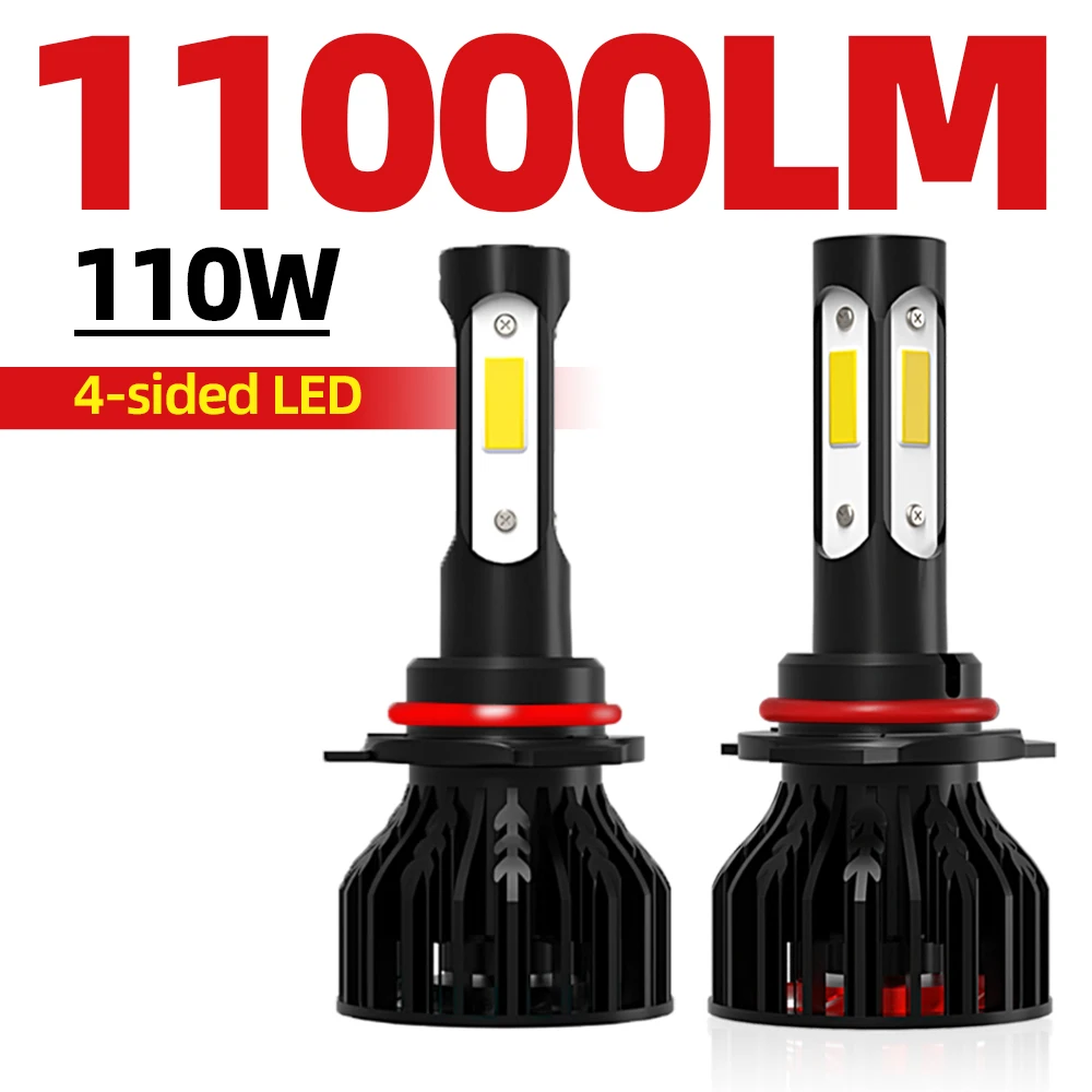 High Lumen 360 Lighting 4-sided Led H7 H11 HB4 HB3 9005 9006 9007 H13 H4 COB LED Headlight Motorcycle Bus Car Lights Bulb 12V