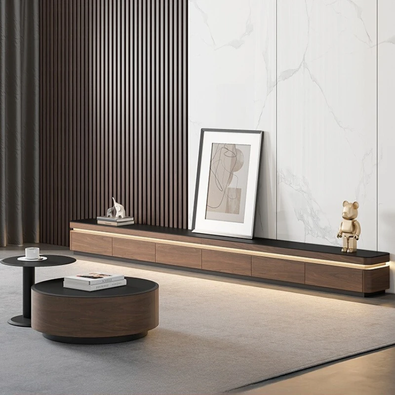 

Design Vertical TV Cabinet Living Room Center Monitor Stand Coffee Table High-end Household Stone Floor-standing Furniture