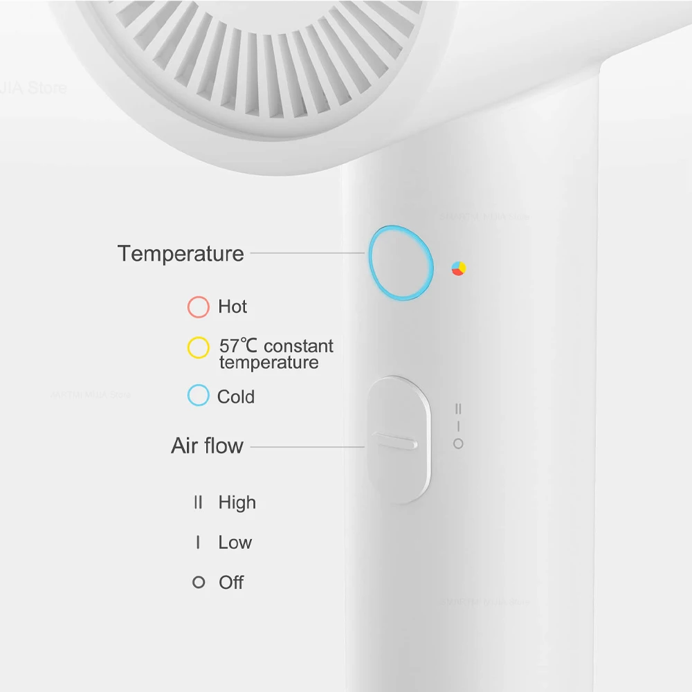 XIAOMI MIJIA Suszarka do włosów z jonami ujemnymi H300, stała temperatura 57 ° C, profesjonalna suszarka nadmuchowa 1600 W, wersja CN 220 V z