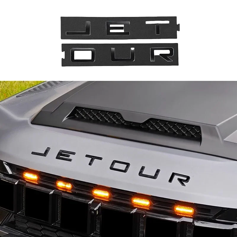 Auto Front Hood Letter Logo Sticker Fit for JETOUR Traveler T2 2024 Modified Car Spare Tire Car Logo Sticker Easy Installation