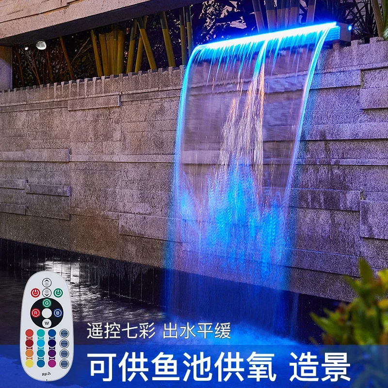 Waterfall light outlet outdoor courtyard rockery pool fish pond landscaping light