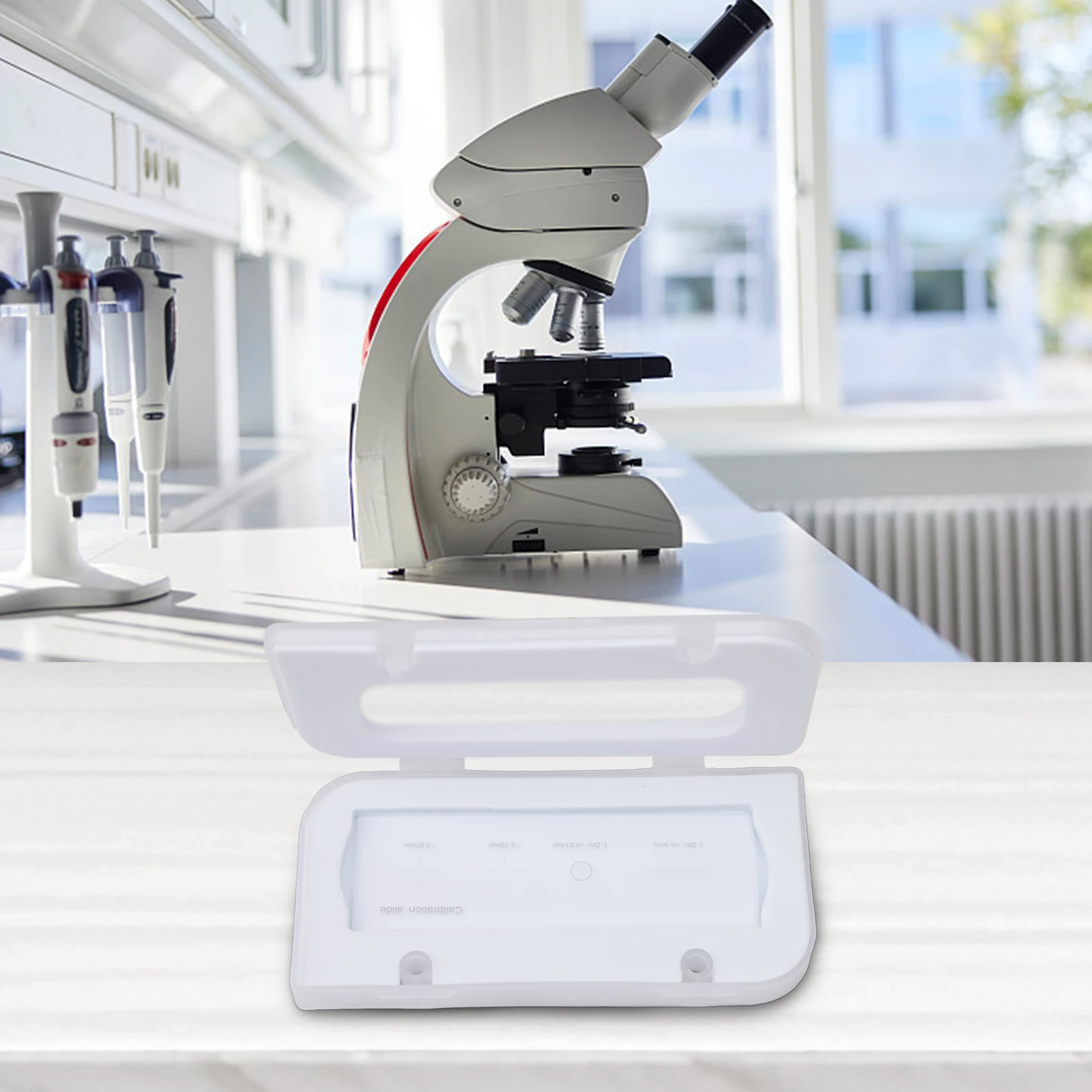 

Microscope Slide Reticle Calibration Ruler 0.01mm Optical Glass Micrometer for Precise Use with Microscope Cameras and Eyepieces