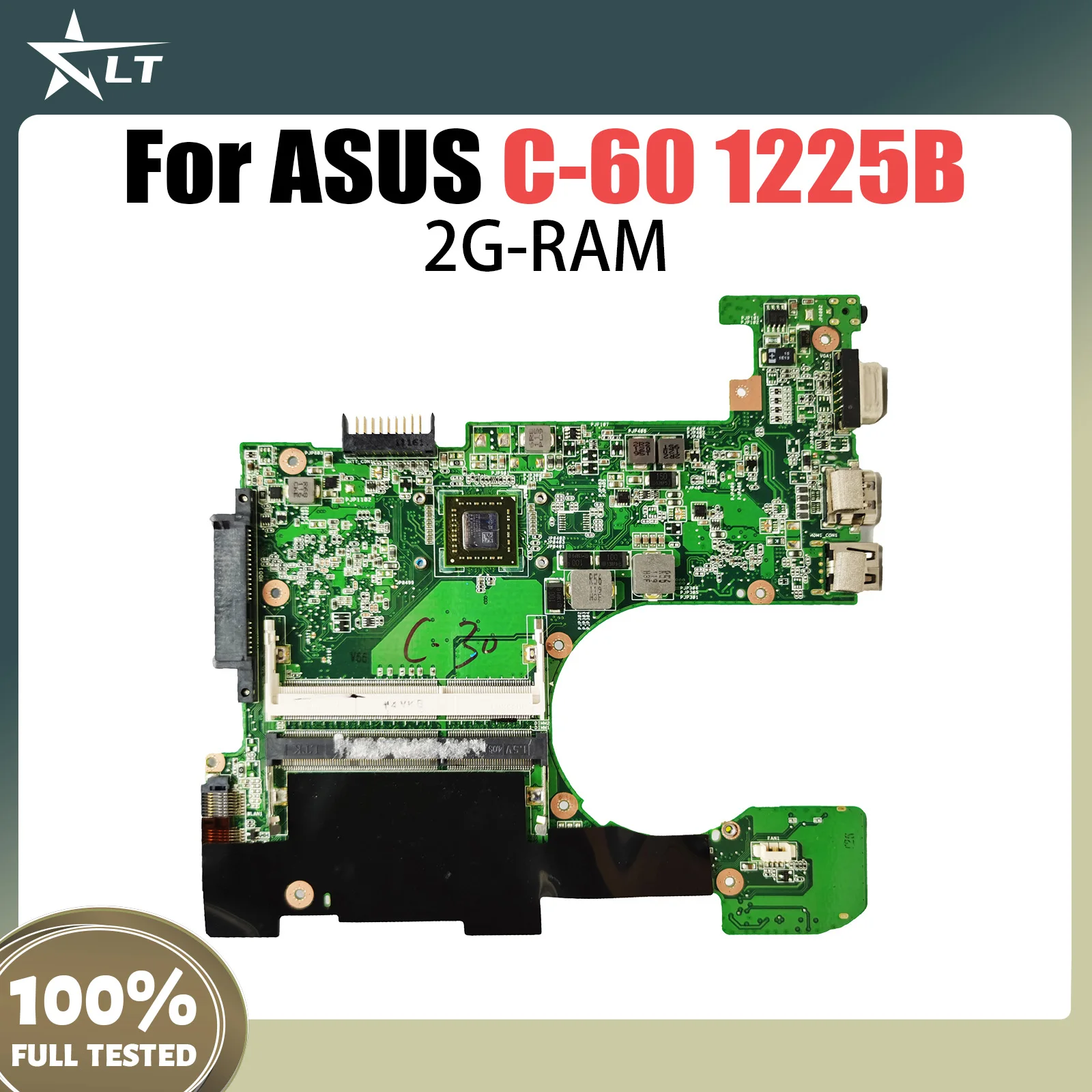 Notebook Mainboard For ASUS 1225B Laptop Motherboard 100% Test OK 2G RAM C-60 MAIN BOARD