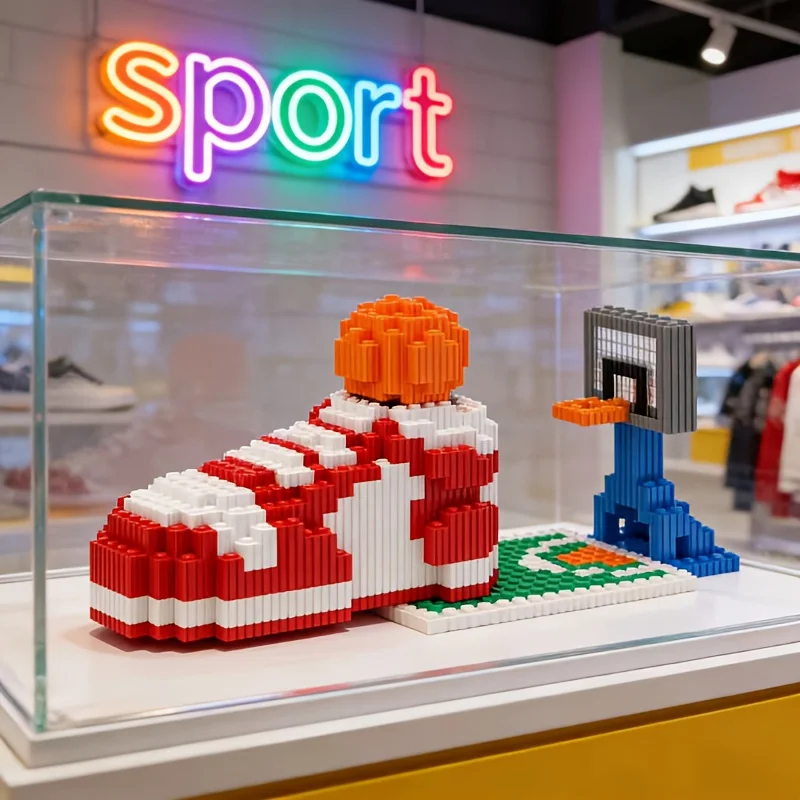 Mini Basketball Court Sneaker Building Blocks Set DIY Micro Brick