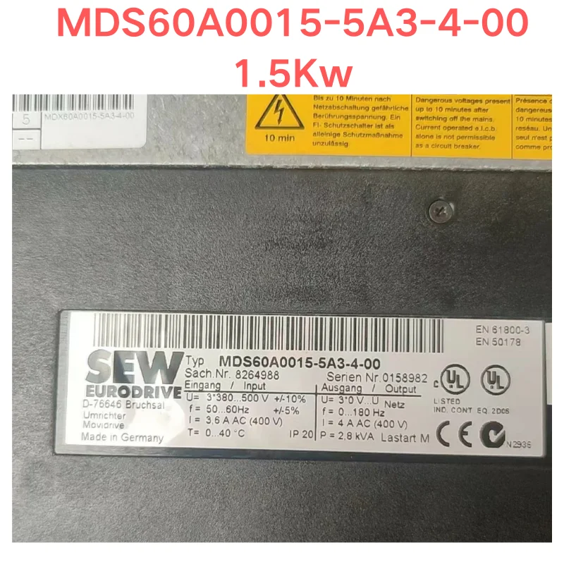 Imagem -02 - Sew Mds60a00155a3400 1.5kw Teste ok Segunda Mão