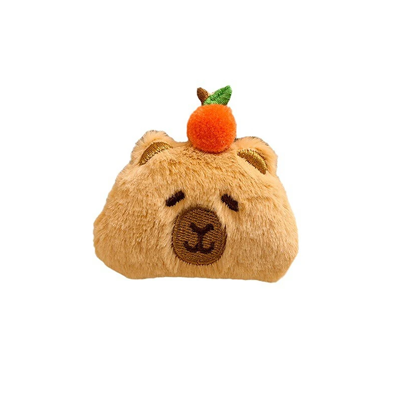 Cute Fruit Capibara Plush Keychain Cartoon Capybara Stuffed Doll Pendant Car Key Ring Backpack Bag Decor Kid Gift