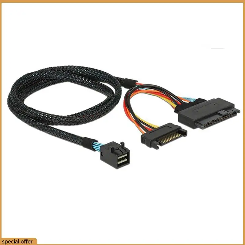 

A68Z 5X встроенный кабель 12G Mini SAS HD к U.2 / SFF-8643 к SFF-8639 длиной 0,5 м с 15-контактным источником питания SATA, подходит для SSD U.2