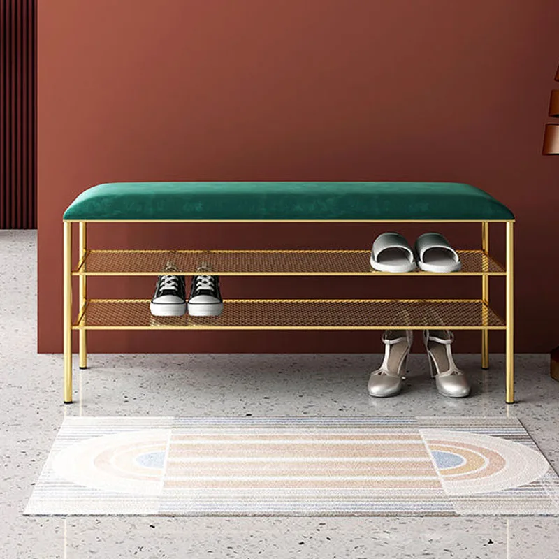 Shoe-Changing Stool Shoe Bench Shoe Rack Home Sitting For a Long Time Without Tiredness Metal Shoe Rack Muebles