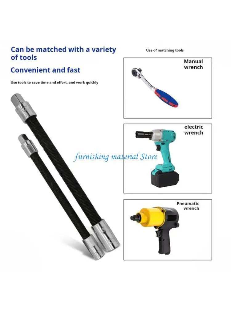 

Y5GD 3Pcs Flexible Extension Bar Set 1/4 3/8 1/2Inch Rod Drive Bar Adapter