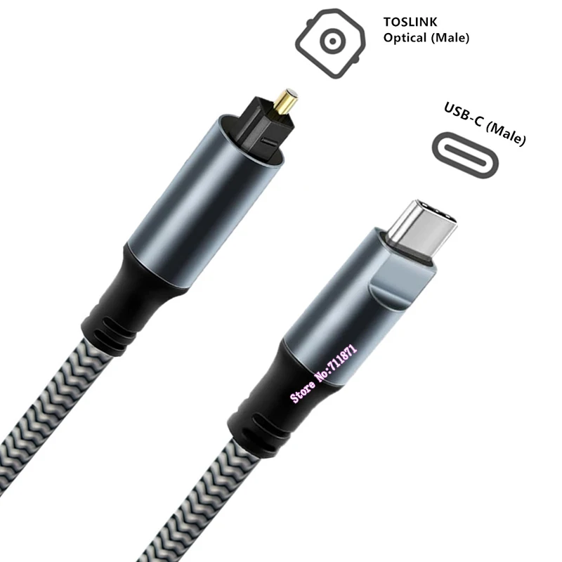 Usb Type C Мужской Toslink SPDIF Мужской адаптер Линейный кабель Usb C к SPDIF PCM оптоволоконный аудиолинейный кабель Шнур Тип-C к S/PDIF
