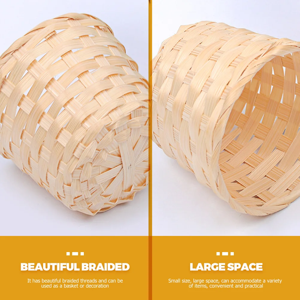

16pcs Bamboo Woven Baskets Farmhouse Style Storage Organizer For Snacks Fruits Candies Decoration Woven Food Basket