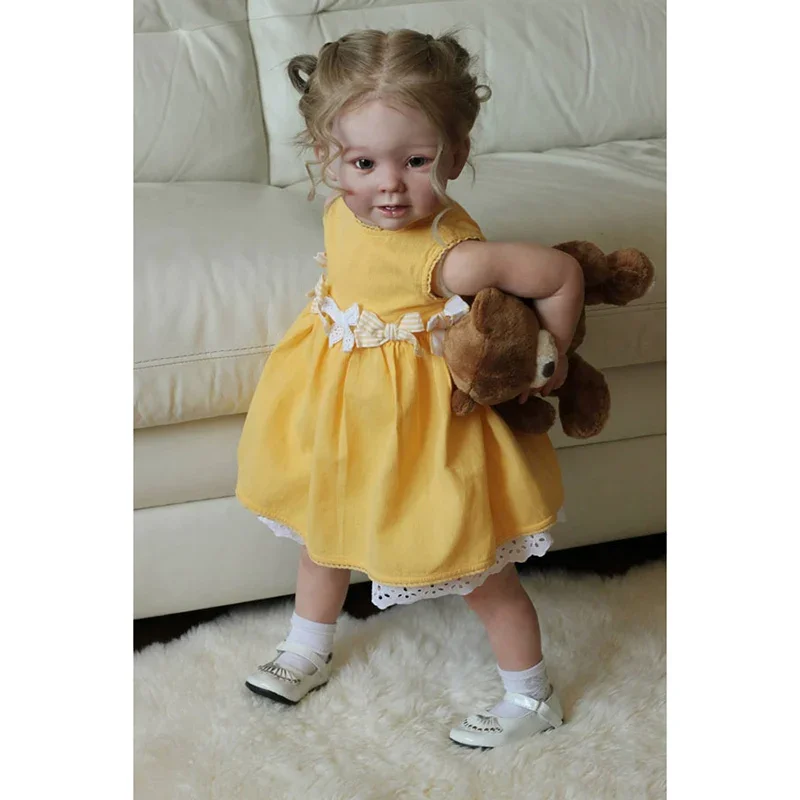 SINO-BB 28 Inch Reborn Doll Kit Bonnie with Standing Legs Limbs Unfunished Doll Parts (Body Cloth+limbs+head+eye Piece)