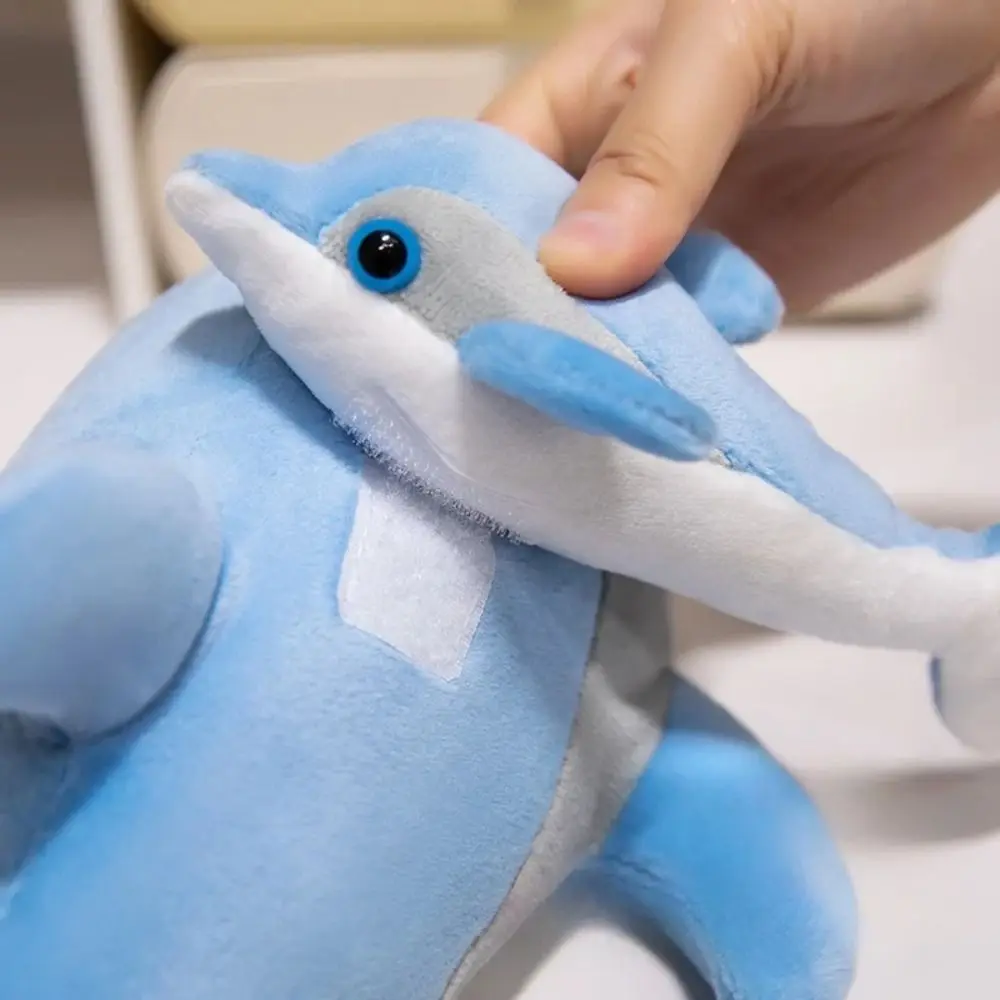 Symulacja Niebieski Delfin Pluszowe Zabawki Bawełna PP Życie Morskie Delfin Mama-Dziecko Wypchane Zabawki Urocza Miękka Poduszka Delfin na Sofę