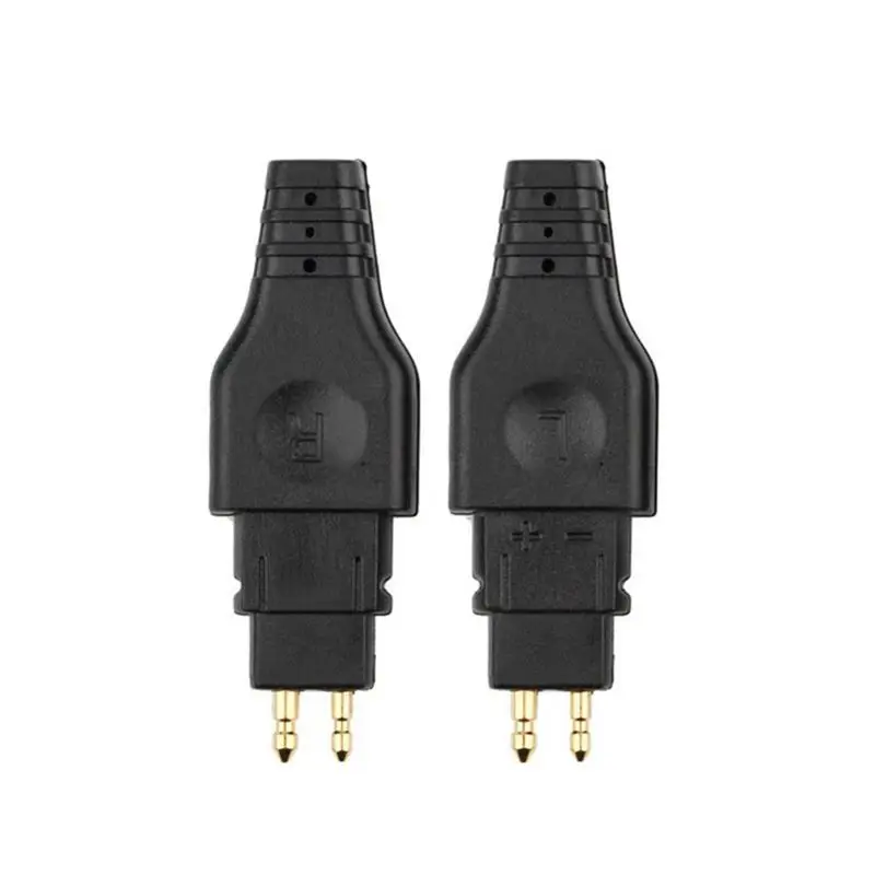(A60I] 2 Pcs Mini Earphone Cable Pin Audio Headphone Jack Plug Connector for HD650 HD600 HD580 HD25 Black