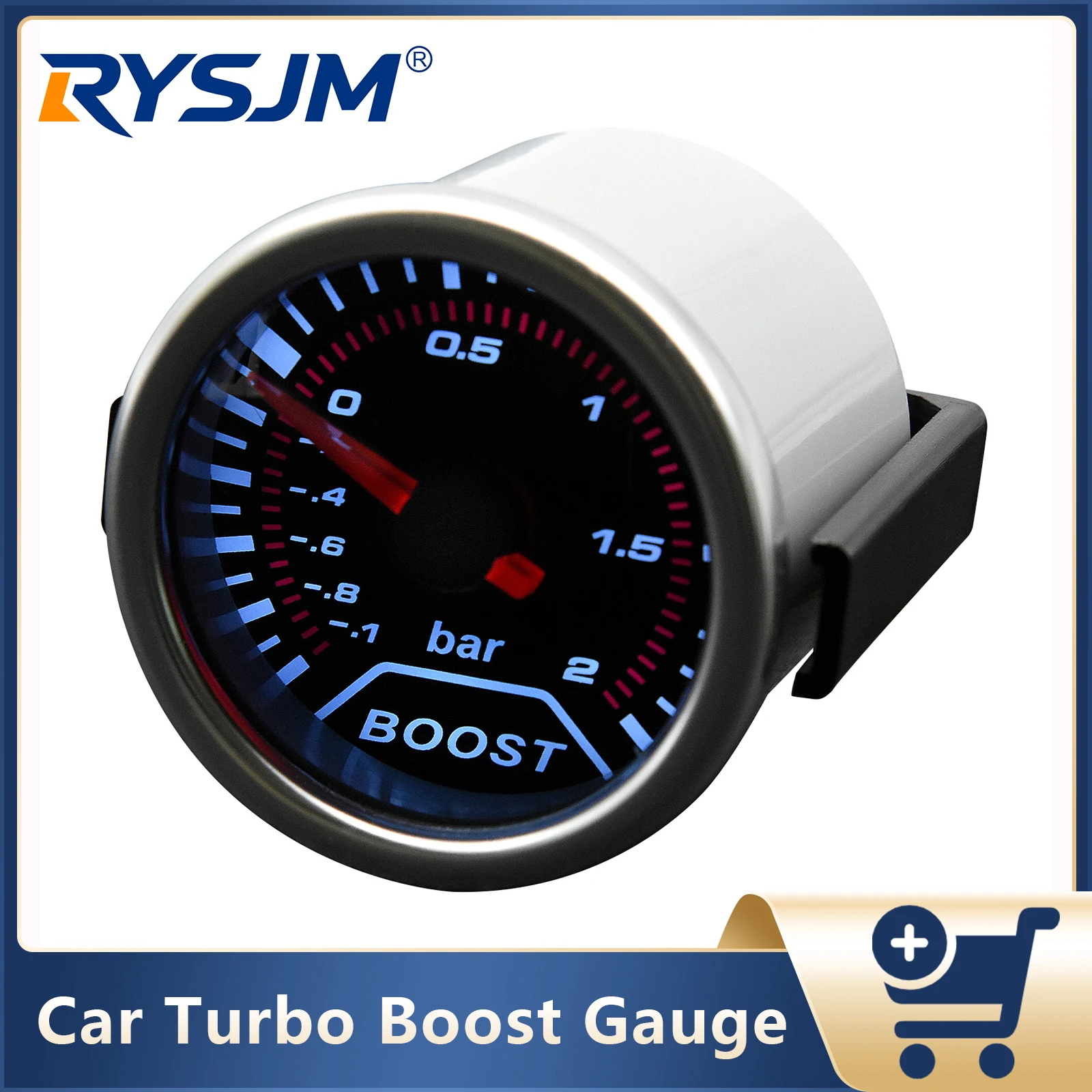 Medidor de presión de turbo para coche de 2 pulgadas y 52 mm, -1~0~2 BAR, medidor de presión de turbo con indicador LED de humo para accesorios de vehículos de 12 V