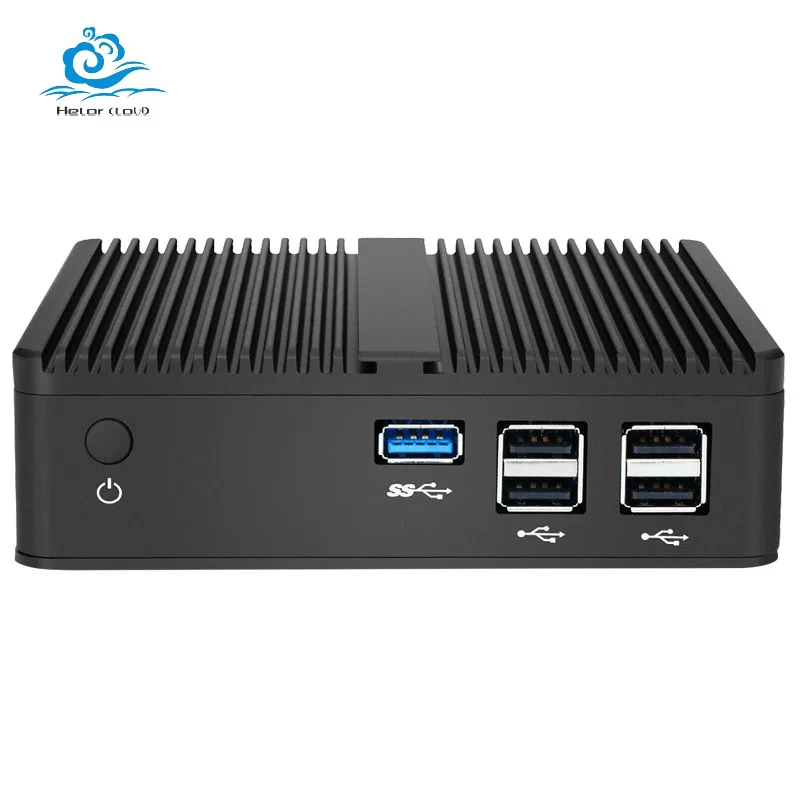 

Helorpc Fanless Industrial Mini PC with Inter Celeron N2840 Support Windows Linux Pfense with 4xUSB2.0 1xUSB3.0 1xHDMI Computer