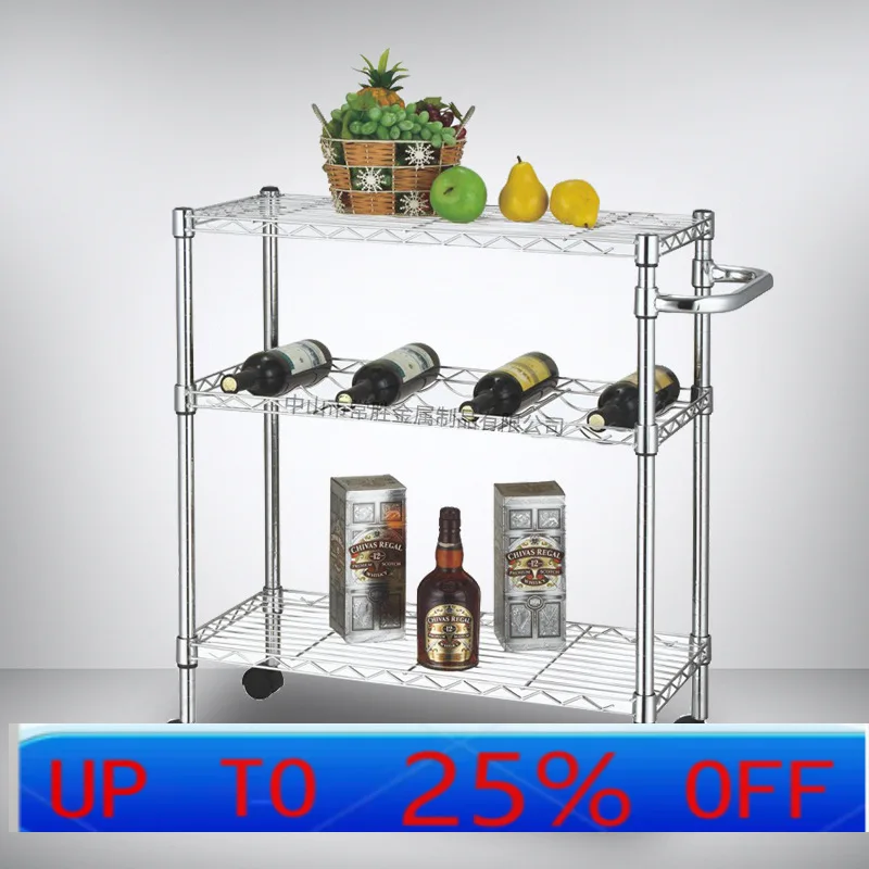 

Lmm kitchen mobile trolley rack carbon steel storage rack household multi-layer