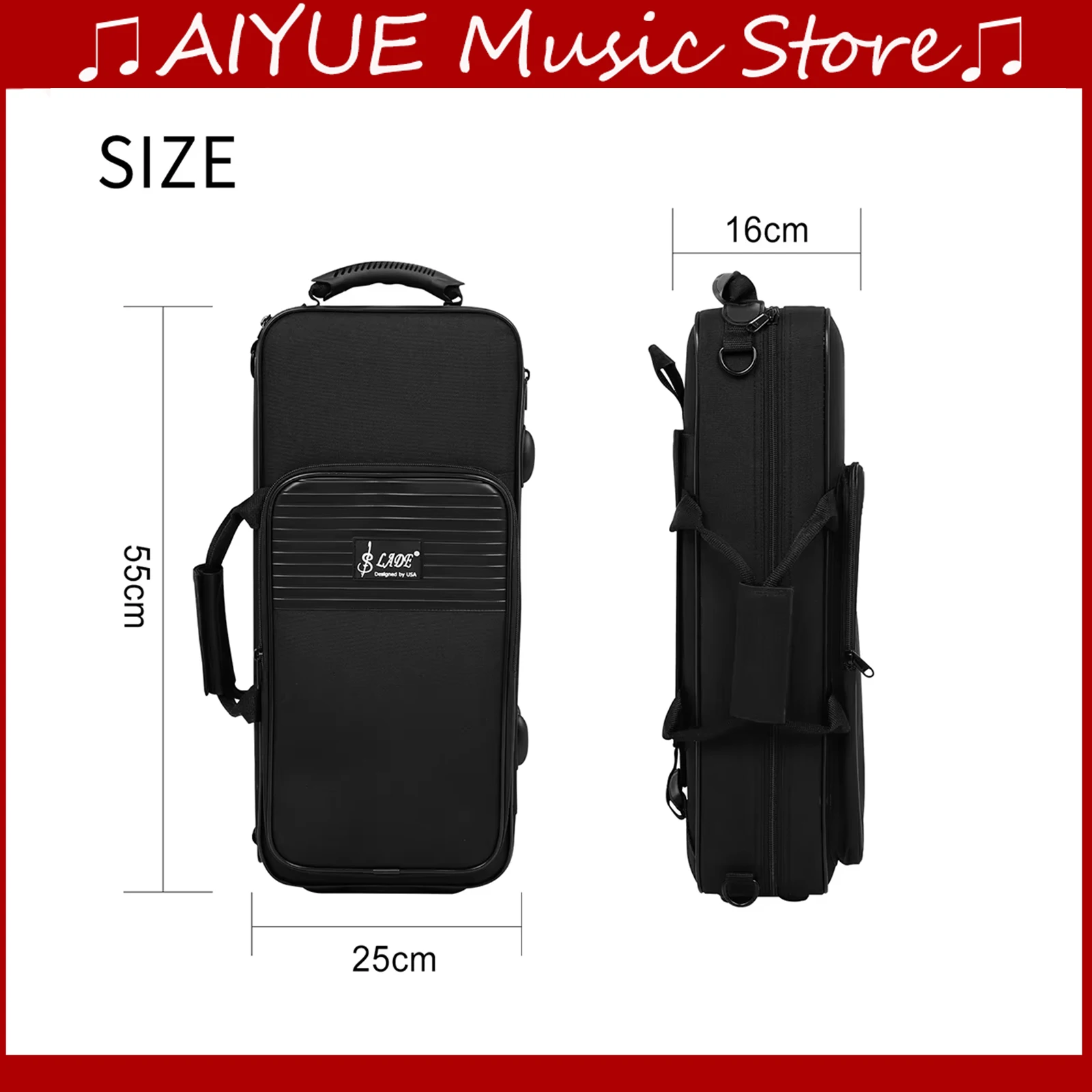 SLADE حقيبة البوق الأسود أكسفورد القماش حافظة البوق مع جيوب جانبية المحمولة البوق حقيبة النحاس أجزاء الأدوات الملحقات #1