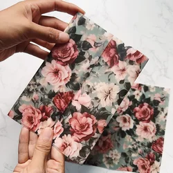 Exquisite vintage rose pattern Vellum Wrap suitable for a 5 x 7 Wedding Invitation