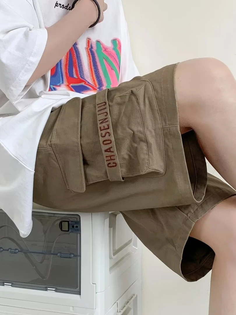 

American Retro Workwear orts Men's Summer New Sle Casual Large Size Five-Quarter Pants Multi-ket Leisure Faionable