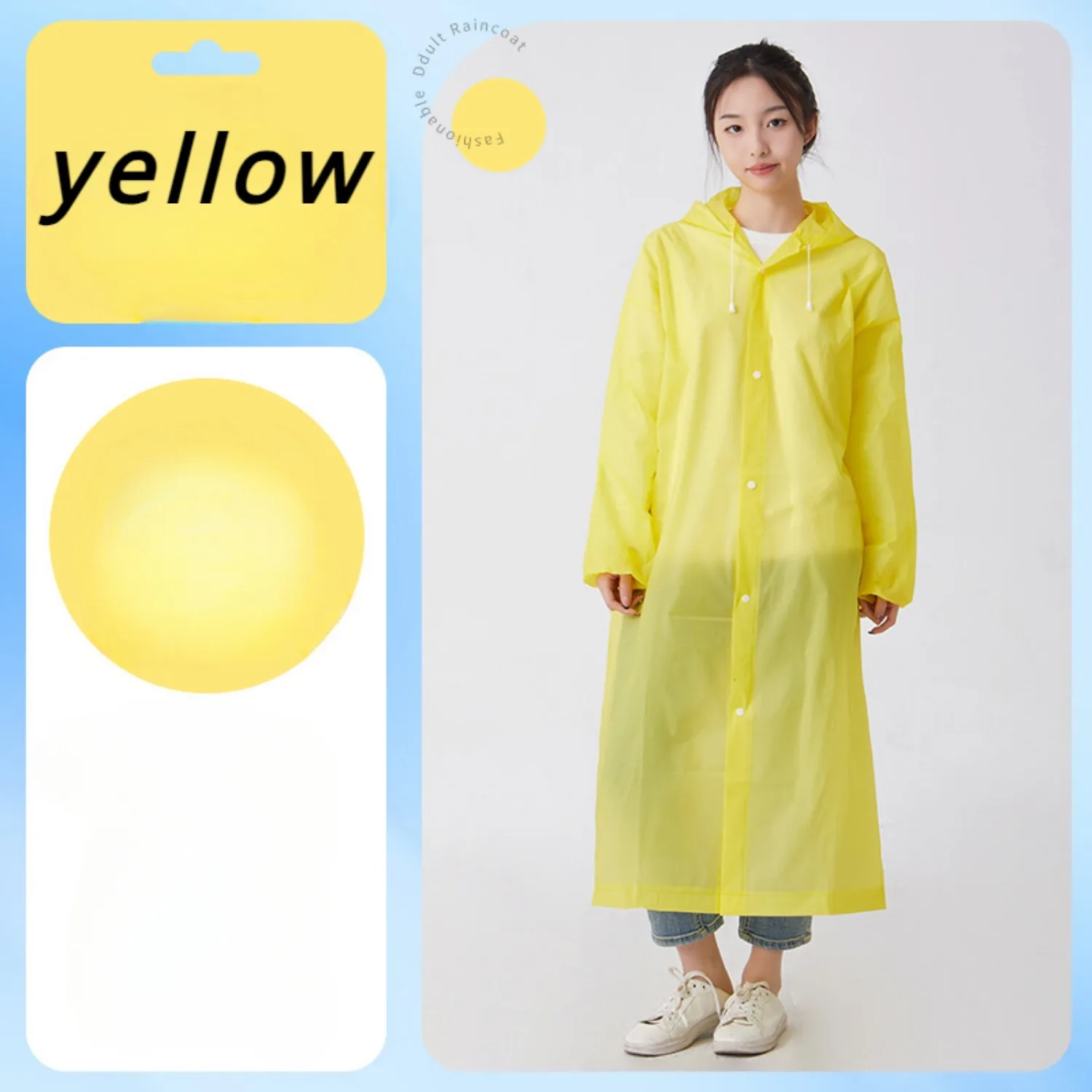 Non Disposable Raincoat  Long Full Body Transparent Thickened Strap Mouth Adult Raincoat Full Body Rainproof Rainproof Coat Rain