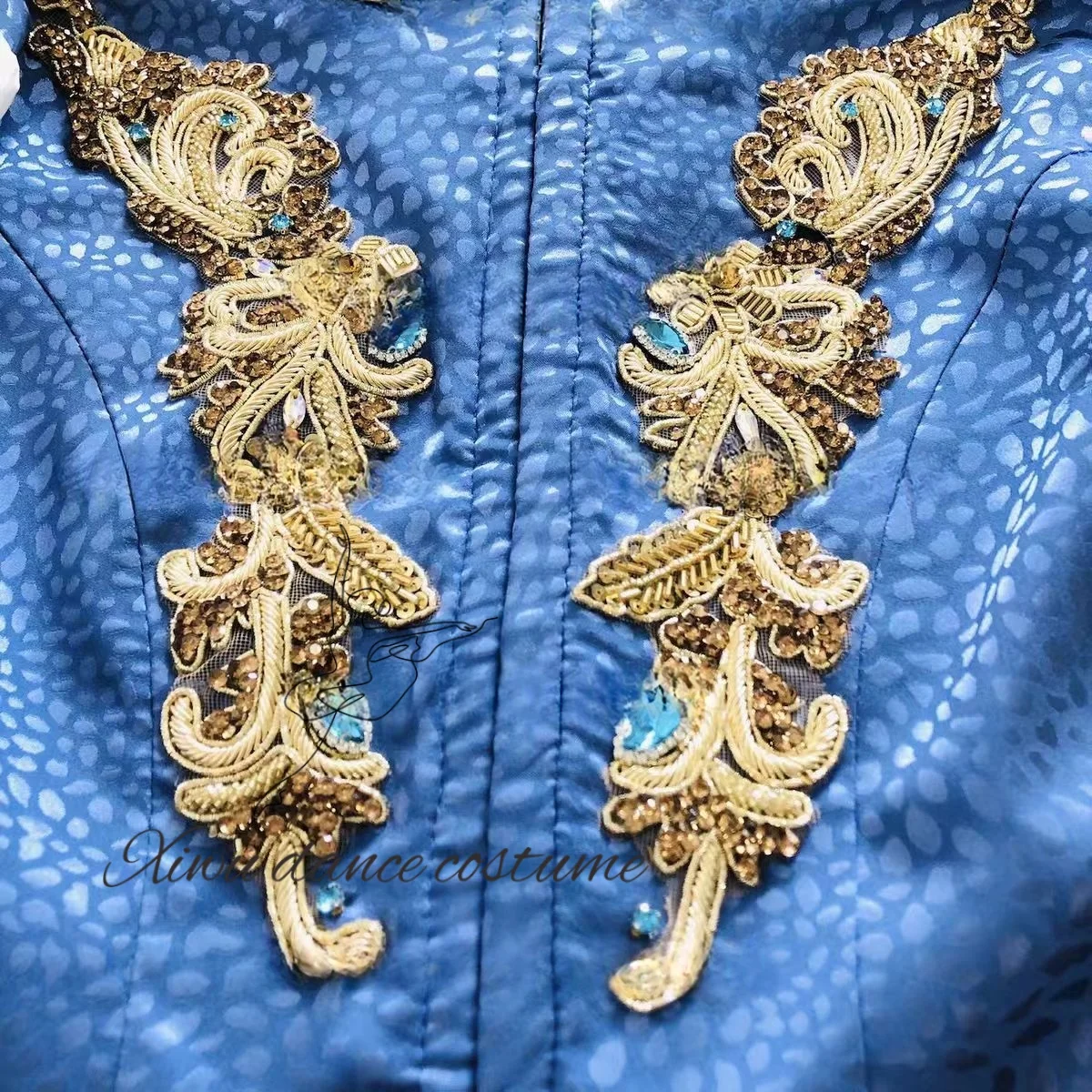 2025 New Custom men's ballet Jacket with gold trim Men's performance Dance Jacket Exquisite universal menswear